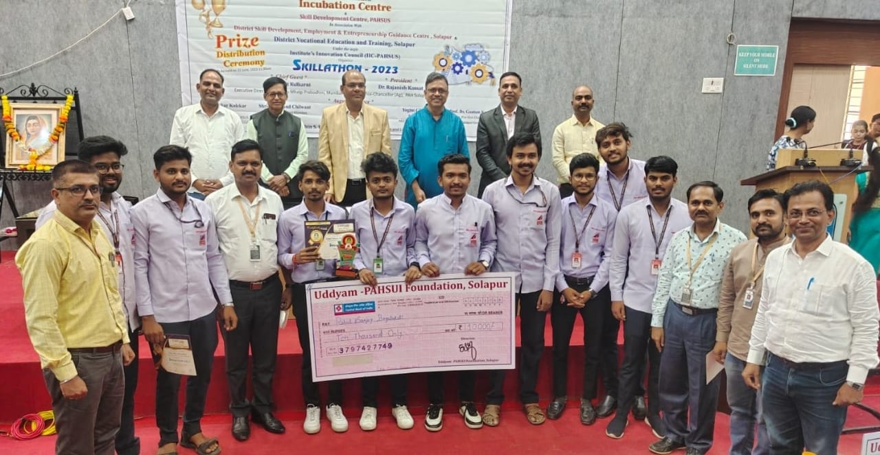 First prize in Skillathon 2k23 organised by Solapur University 